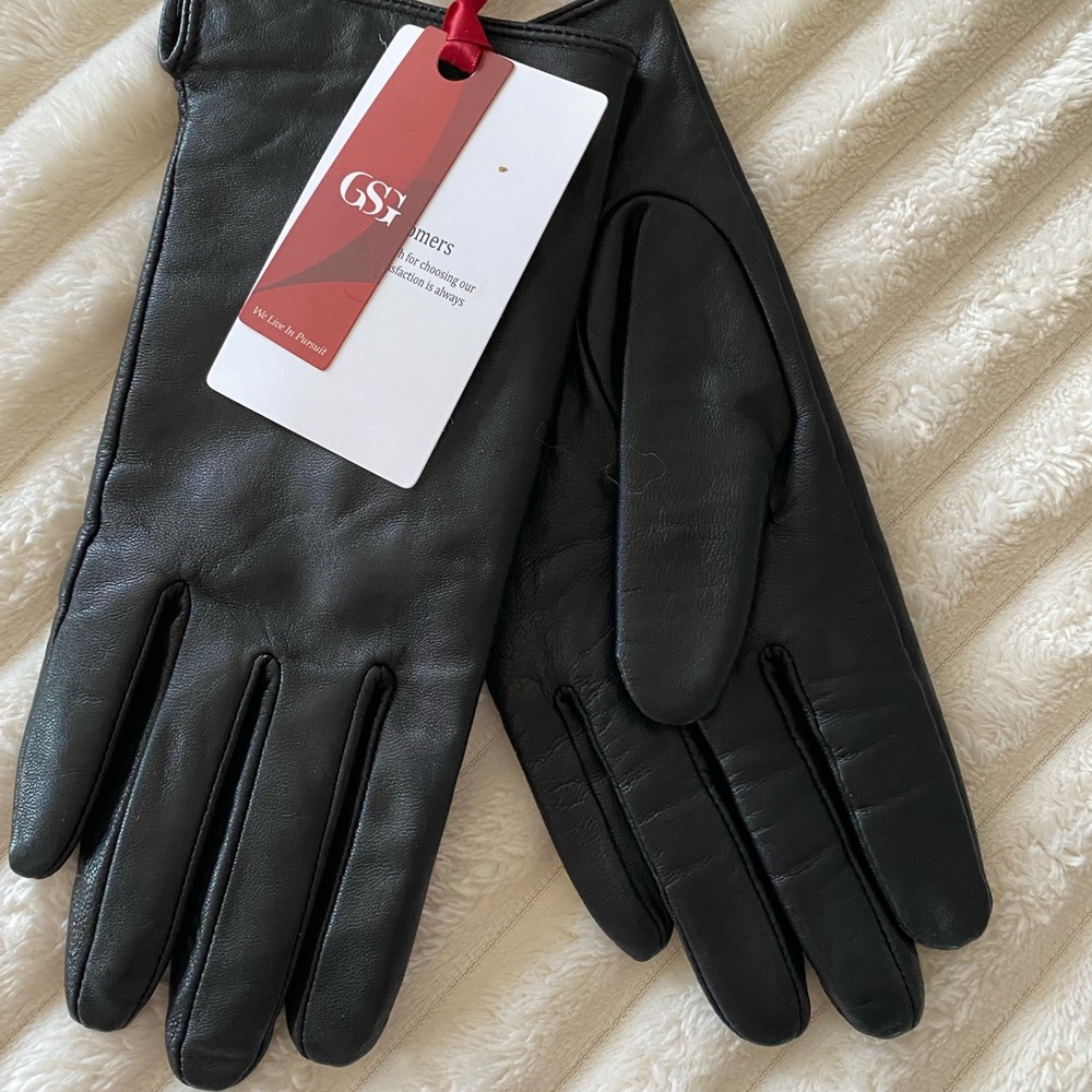 GSX Premium Black Leather Gloves